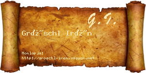 Gröschl Irén névjegykártya
